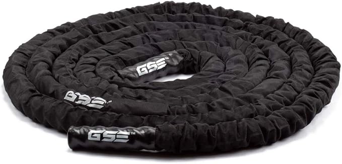 GSE Games & Sports Expert Gym Battle Rope, Heavy-Duty Workout Ropes for Indoor & Outdoor Workout, Exercise Rope for Strength Training - 30,40,50 Feet Lengths Available