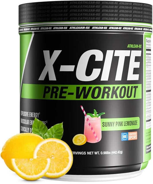 X-CITE Pre-Workout by ATHLEAN-X - Enhanced Formula with Beta-Alanine, Creatine & Caffeine for