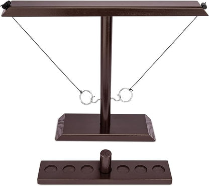 DreamToyz Ring Toss Games for Adults, Yard Games, Patio Decor, Outdoor Indoor Games, Wooden Hook and Ring Game for Bars, Home, Party, 15.7" X 13" Large Size