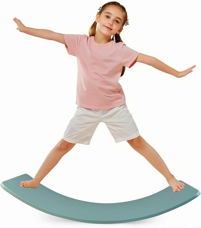 Ultimate Balance Board Kids - Natural Wood Wobble Board for Kids, Montessori Waldorf Toy, Ideal Gift for Ages 3-8; Perfect for Balance Boards for Adults, Physical Therapy & Indo Board Exercises
