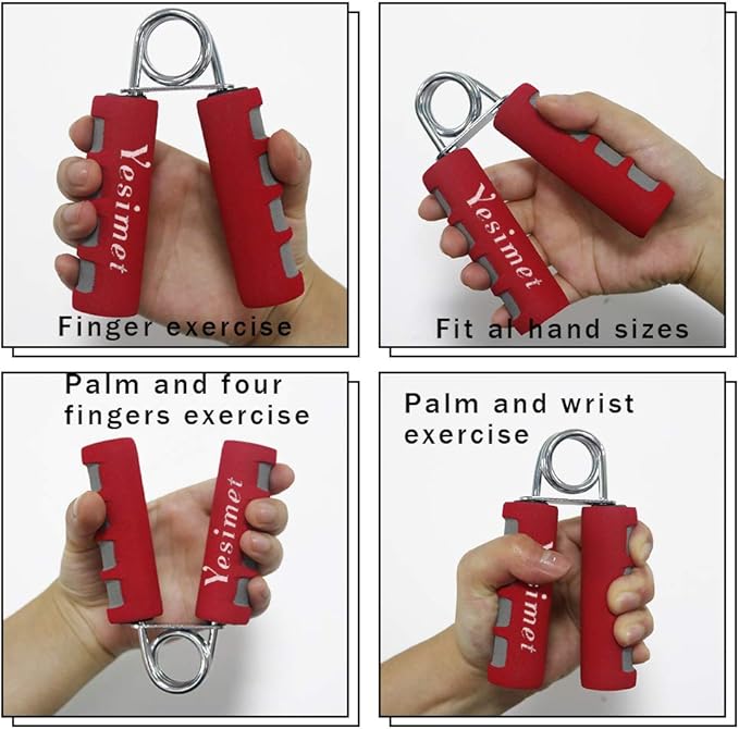 2 Pack Hand Grip Strengthener Set, Forearm Exerciser, Finger Gripper, Grip Strength Trainer, Hand Grip- Soft Foam Hand Exercise for Quickly Increasing Wrist Forearm and Finger Strength