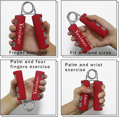 2 Pack Hand Grip Strengthener Set, Forearm Exerciser, Finger Gripper, Grip Strength Trainer, Hand Grip- Soft Foam Hand Exercise for Quickly Increasing Wrist Forearm and Finger Strength