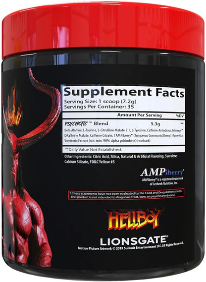 Insane Labz Hellboy Edition, High Stimulant Pre Workout Powder and NO Booster with Beta Alanine, L Citrulline, and Caffeine, Boosts Focus, Energy, Endurance, Nitric Oxide Levels, 35 Srvgs, Lemonade
