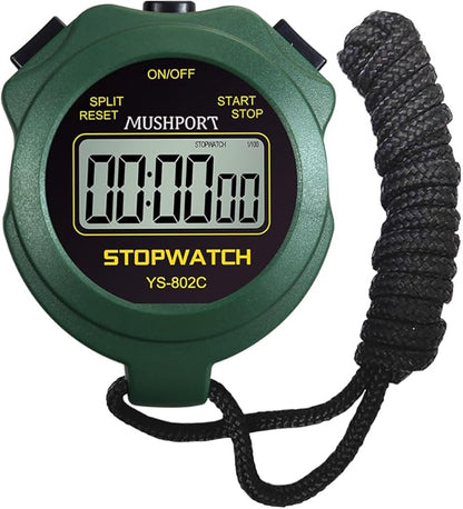 Stopwatch Timer Only Stopwatch Mode, ON/Off Silent Simple Operation, Without Clock Date Countdown, Digital Stop Watch for Sports Kids Coaches Swimming Running, Green