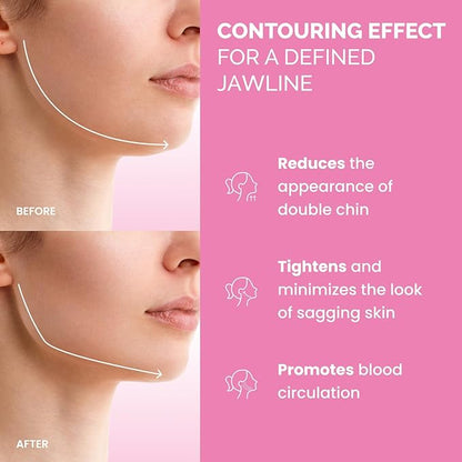 PLANTIFIQUE Chin Strap for Face Contouring - Reusable V Line Ice Silk Fabric Mask - Double Chin Shaping, Adjustable, Breathable Fabric - Jawline Shaper for Women & Men