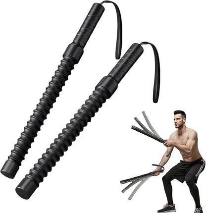 Ropeless Battle Rope for Home Gym, Strength Training,Portable Workout Ropes for HIIT Workouts, Low-Impact Cardio Training, Durable Core Strength Arm Muscle Builder Ropes - 2PCS