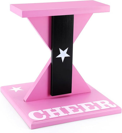 Chunful Cheerleading Balance Trainer 12.2 x 13.19 Inch Wood Wooden Cheer Stunt Training Stand Equipment Cheer Flyer Stand for Flexibility Core Strength and Coordination Training
