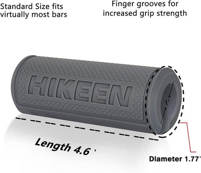 Hikeen Thick Bar Dumbbell Grips,Non Slip Hard Rubber Barbell Grips,Grips for Weight Lifting, Muscle Building-1.77", 2", 2.25" & 2.75" Outer Diameter