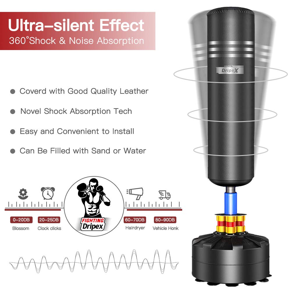 Dripex Freestanding Punching Bag 69''- 182lb Heavy Boxing Bag with Stand for Adult - Men Women