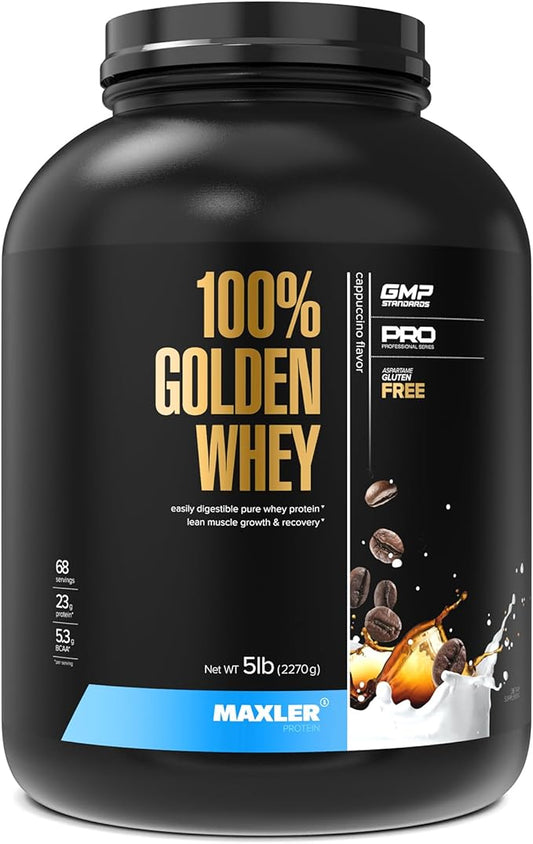 Maxler 100% Golden Whey Protein - 23g of Protein per Serving - Premium Whey Protein Powder for Pre