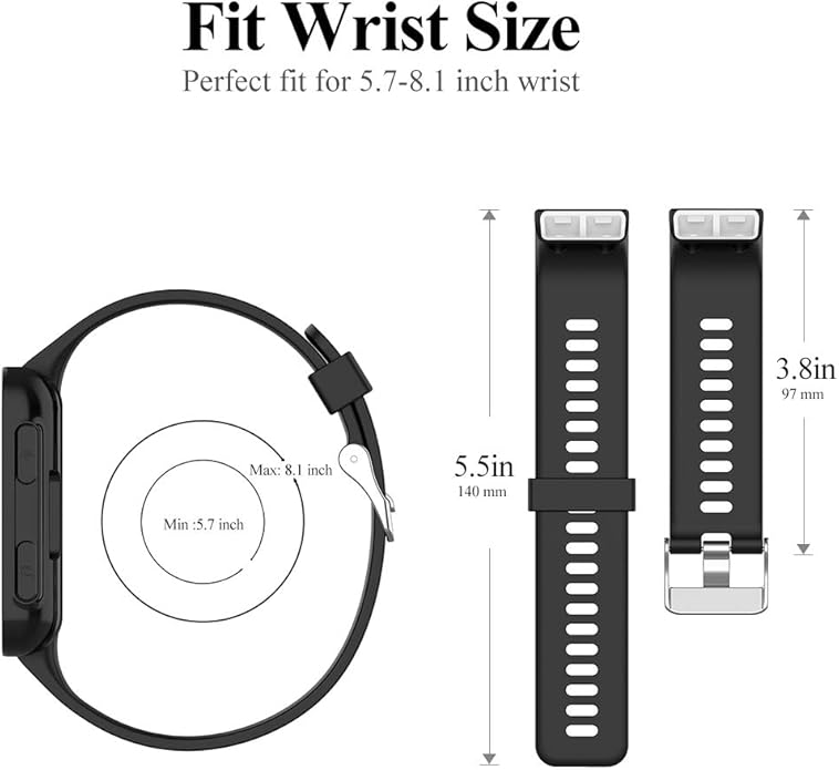 Compatible with Garmin Forerunner 35 Band,Solf Silicone Replacement Bands for Garmin Forerunner 35 Watch
