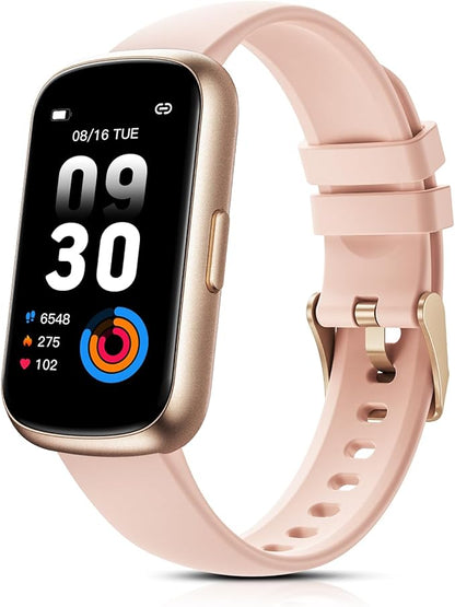 Fitness Tracker for Women Men, Smart Watch Band with 24/7 Heart Rate Blood Oxygen Sleep Monitor, Calories Step Tracker Pedometer 3ATM Waterproof Activity Tracker for Android iOS, Pink