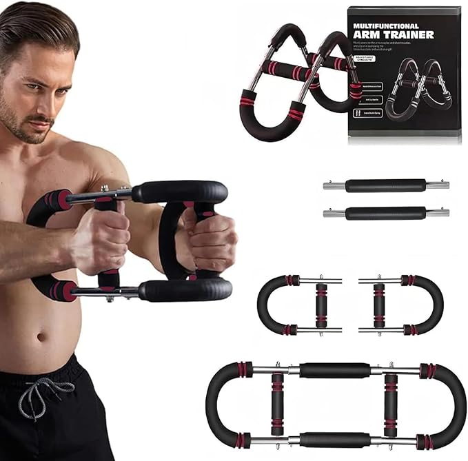Twister Arm Trainer, 40-100lb Adjustable Chest Workout Equipment, Triceps & Shoulder Workout, Portable Detachable Spring Resistance Home Fitness Equipment.