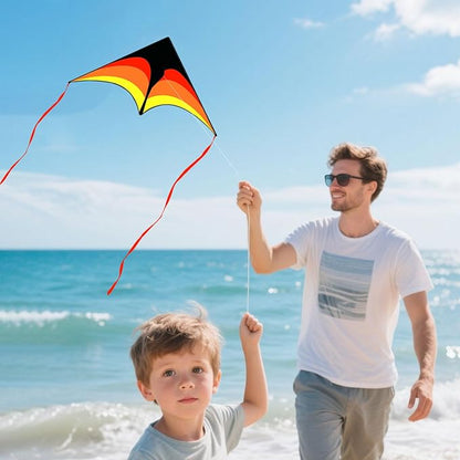 Mint's Colorful Life 3 Pack Delta Kite Set for Kids & Adults, Easy to Fly Large Kites for Beginners, Perfect Family Kites for Park and Beach Trip with 300ft String Included