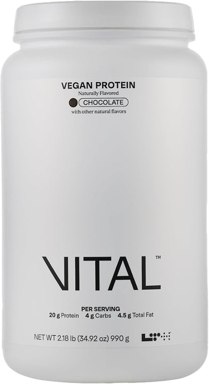 LTH Vital Vegan Protein - Trusted by Life Time Members - Plant-Based Protein Powder - Made from Pea Protein - Supports a Healthy Immune System - Gluten Free & Soy Free - Chocolate, 30 Servings