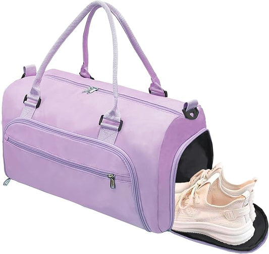 woogwin Gym Bag for Men & Women with Shoes & Wet Compartment Waterproof Duffle Bag for Travel