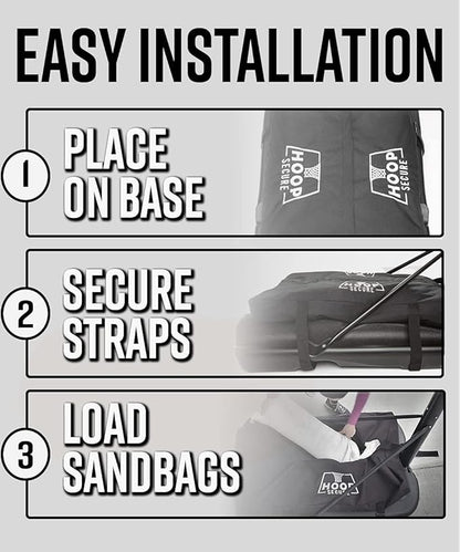 The Original Solution - Heavy Duty Weighted Base Anchor for Basketball Hoops - Weather Resistant, Durable Design, Holds 300+ lbs. Patents-Pending, HOA Friendly (Standard Size, Black)