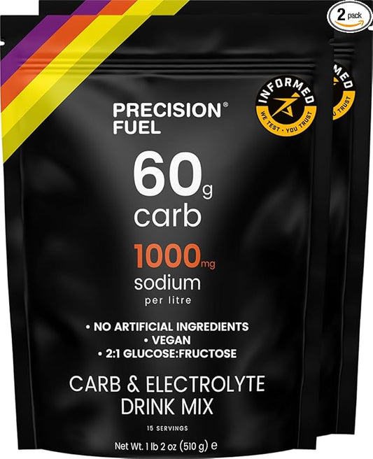 Precision Fuel PF 60 Carb & Electrolyte Drink Mix Powder for Hydration & Energy - Endurance Sports