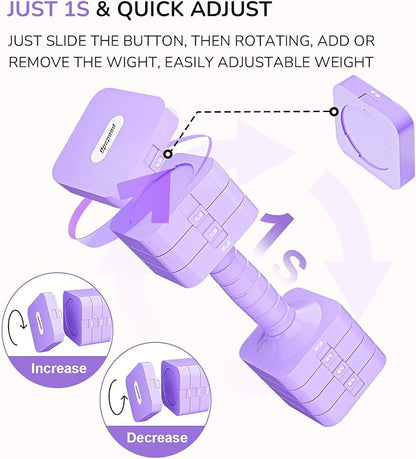 Adjustable Dumbbell Set for Women Men 16LB 20LB Hand Weights Dumbbells Sets Woman Exercise Fitness dumbbell Adjust dumbbells set of 2 for Home Gym Workout Strength Training Equipments