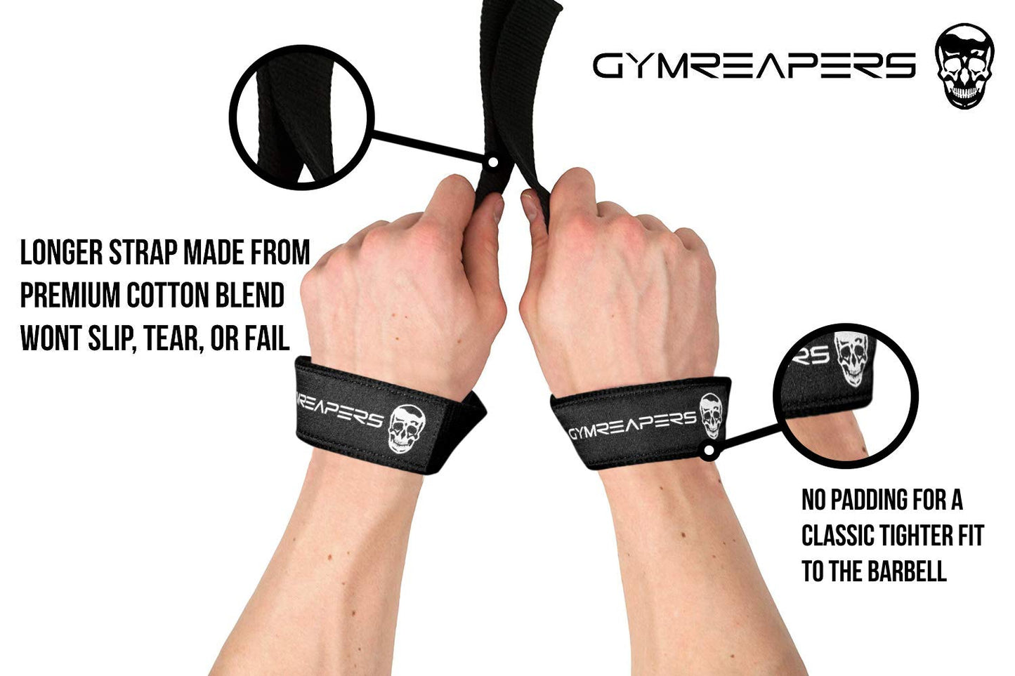 Gymreapers Lifting Wrist Straps for Weightlifting, Bodybuilding, Powerlifting, Strength Training, &