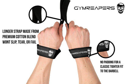 Gymreapers Lifting Wrist Straps for Weightlifting, Bodybuilding, Powerlifting, Strength Training, &