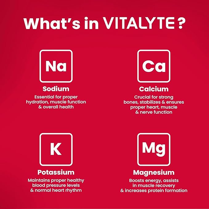 Vitalyte Electrolyte Powder Drink Mix, Isotonic Electrolyte Hydration Mix, Gluten Free Post Workout Powder Mix, Pack of 2, 35 oz. Each, Fruit Punch Flavor