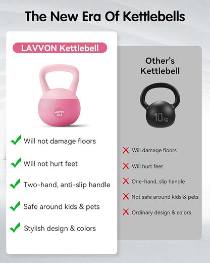 Soft Kettlebell - Cushioned Impact-Resistant Base and Anti-Slip, Kettle bell Anti-Slip Grip Weight for Home Workouts, Safe Strength Training Kettlebells Sets for Women & Men, With Non-slip Gloves