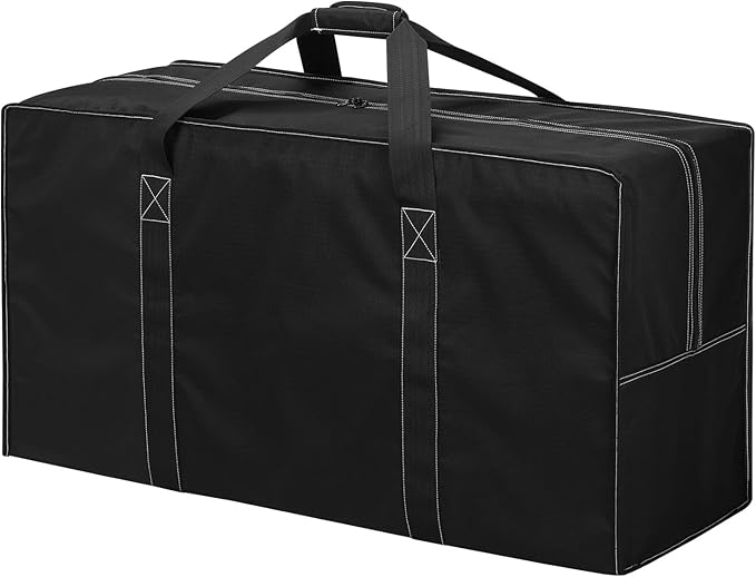 130L Extra Large Duffle Bag - 35 inch Heavy Duty & Water Resistant Duffel Bag Durable Luggage Storage Bag for Camping, Travel, Sports (Black)