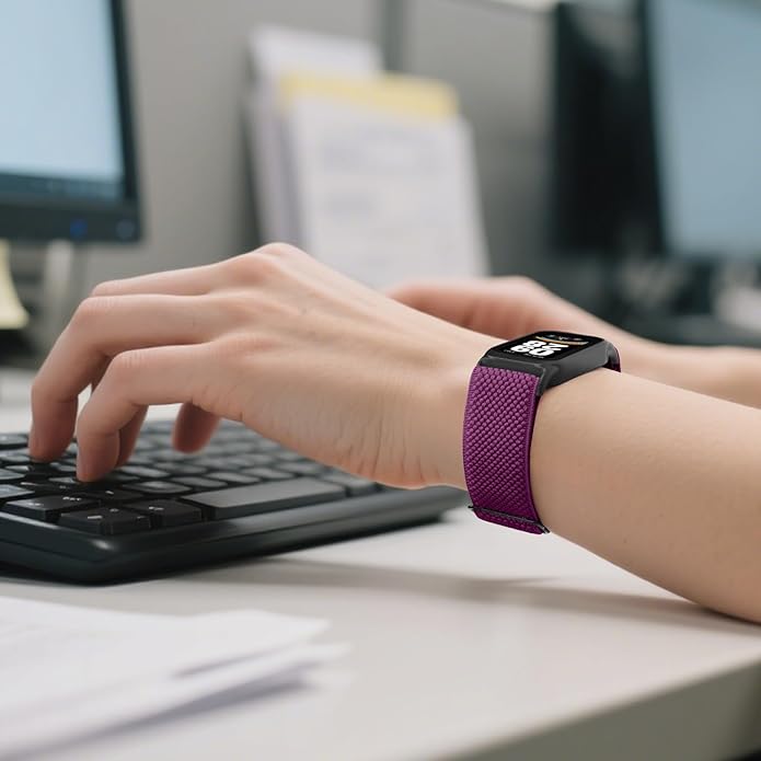 2 Pack Elastic Bands Compatible with Xiaomi Smart Band 9 Active Women Men, Soft Nylon Replacement Sport Wriststrap for Redmi Band 3