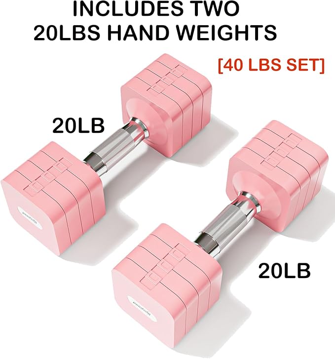 15LB 20LB 40LB 50LB Adjustable Dumbbell Set Free Weights Dumbbells Set for Women Men Hand Weights Sets Adjust Dumbbell Weight Sets for Home Gym Exercise Workout Strength Training Equipments