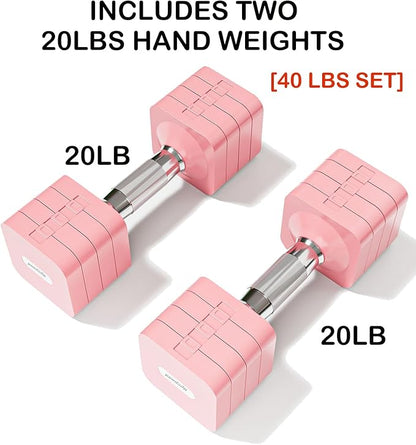 15LB 20LB 40LB 50LB Adjustable Dumbbell Set Free Weights Dumbbells Set for Women Men Hand Weights Sets Adjust Dumbbell Weight Sets for Home Gym Exercise Workout Strength Training Equipments