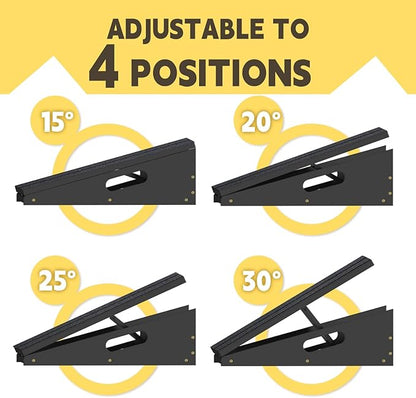 Wood Slant Board Calf Stretcher - Professional Calf Stretcher Slant Board for Physical Therapy, Incline Stretching, and Rehabilitation Exercises - Durable and Adjustable Balance Tool