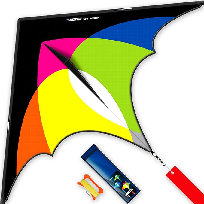 3-Piece Set Delta Kite for Easy to Fly Large Kite for Kids and Adults - Perfect Family Outdoor Toy, Beach Fun for Family Activities