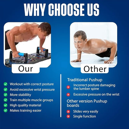 Push Up Board, Portable 25-In-1 Push up Board for Men, | Pilates Bar & Fitness Accessories with Resistance Bands & Ab Roller Wheel, Professional Strength Training Equipment For Man and Women