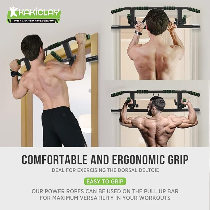 2025 Upgrade Multi-Grip Pull Up Bar with Smart Larger Hooks Technology - USA Original Patent, Designed, Shipped, Warranty
