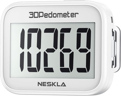 3D Pedometer for Walking, Simple Step Counter with Large Digital Display, Step Tracker with Removable Clip Lanyard, Accurately Track Steps for Men Women Kids Adults Seniors