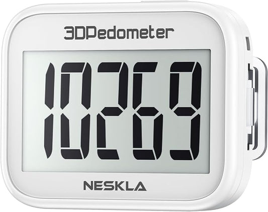 3D Pedometer for Walking, Simple Step Counter with Large Digital Display, Step Tracker with Removable Clip Lanyard, Accurately Track Steps for Men Women Kids Adults Seniors