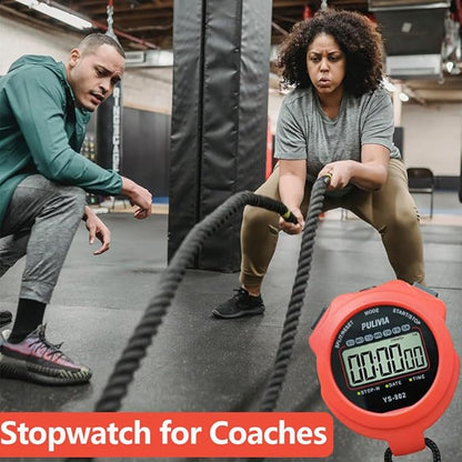 Stopwatch Timer Lap Split Digital Stopwatch with Clock Calendar Alarm, Large Display Stop Watch for Sports Kids Coaches Swimming Running