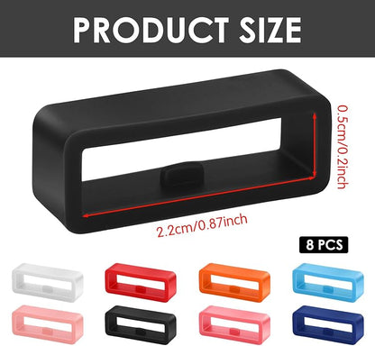 8 Pack Smart Watch Band Fixing Rings, Multi-Color Silicone Magicband Holder Locks Clips Strap Holder Watch Band Strap Replacement Accessories