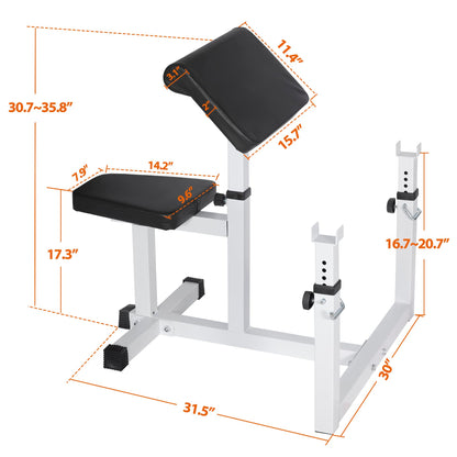 ANT MARCH Preacher Curl Weight Bench, Strength Training Max load 450LBS