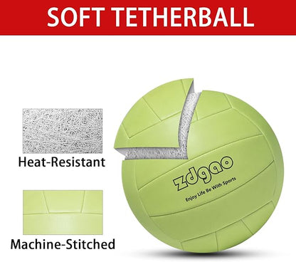 Portable Tetherball-Glow in The Dark Replacement Tether Ball with Carabiner, Ball Pump with Needle for Kids and Adults Outdoors Backyard Game