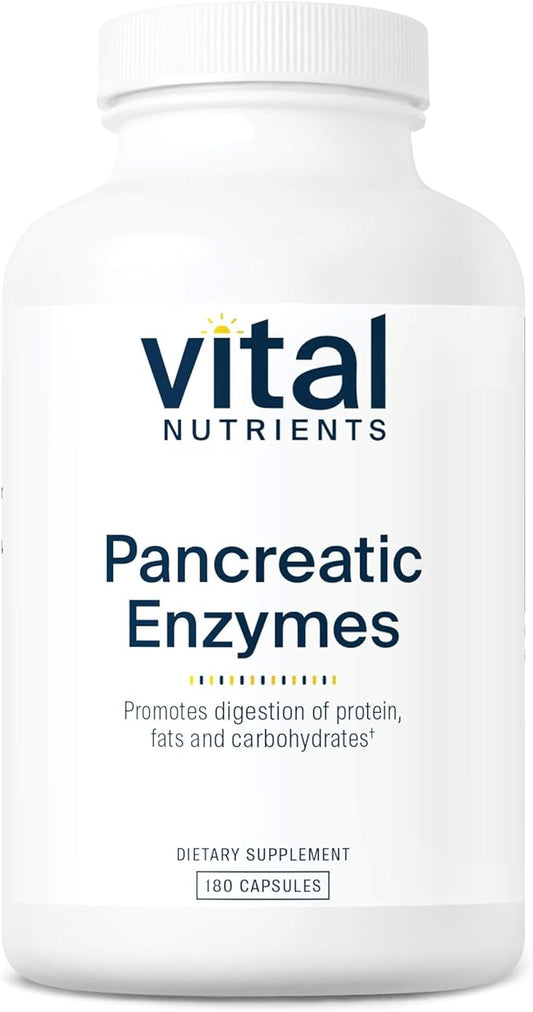 Vital Nutrients Pancreatic Enzymes 1000mg (Full Strength) | Pancreatin Digestion Supplement with