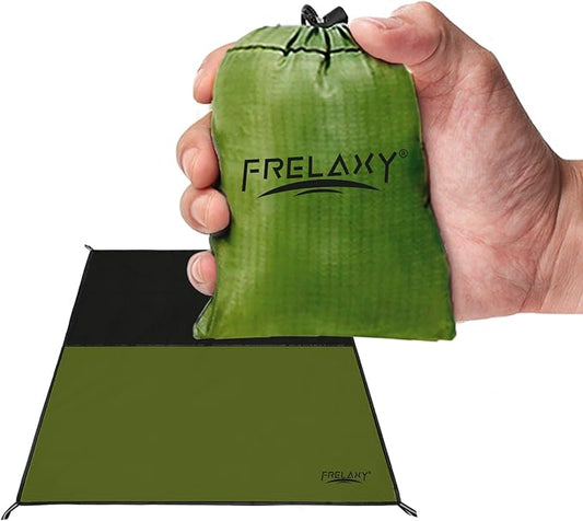 Frelaxy Pocket Picnic Blanket, Waterproof Sandproof Beach Mat, Compact Camping Tarp for Festivals