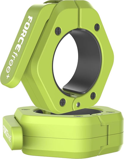 Barbell Clips (Pair), Barbell Clamps, Quick Release Olympic Barbell Clamps with Anti Slip TPR Grip, Barbell Collars for Secure Weightlifting & Powerlifting (Black) (MAG, Green)