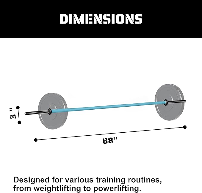 Tribe WOD Olympus Barbell Bar & Weight Bar - Durable, Bend-proof for Men and Women, Multipurpose Cerakote Weightlifting and Powerlifting Barbell for Home and Gym - Maximum Training Adaptability