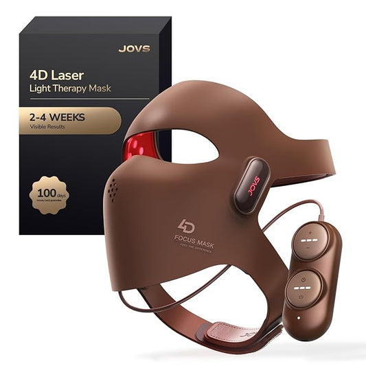 JOVS 4D Laser Therapy Mask for Face, LED Red Light Therapy Face Mask with 4 Wavelengths for Deep