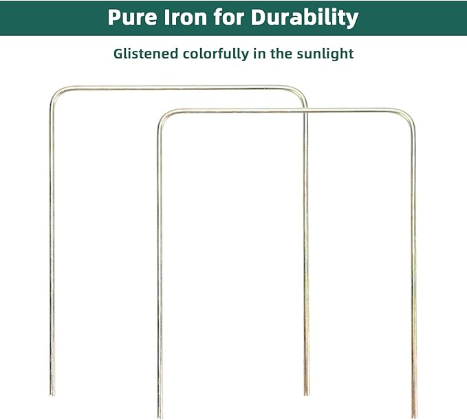 ApudArmis Regulation Croquet Wickets, Set of 9 Colorful Square Arrow Wickets Replacement for 28In or 32In Croquet Lawn Backyard Outdoor Game (8.1In Height & 6.3In Width)