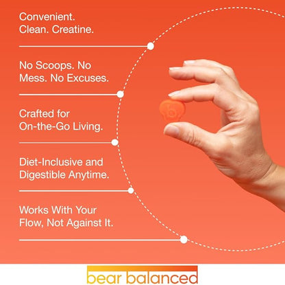 Creatine Gummies for Men & Women - Creatine Monohydrate, L-Theanine, L-Tyrosine & B12 for Muscle Growth, Strength, and Focus, Peach Mango, 2 Pack