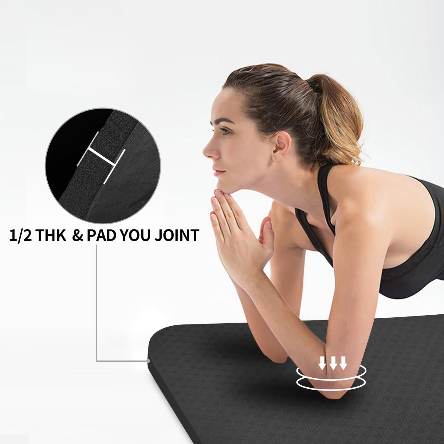 Hatha Yoga Large TPE Yoga Mat 6'x4'x1/2" Extra Thick Non-Slip Exercise Mat - for Yoga Pilates &
