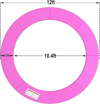 LANGXUN Universal Trampoline Repalcement Safety Pad, 8ft 10ft 12ft 14ft 15ft 16ft Waterproof Surround Spring Foam Cover for Round Frame